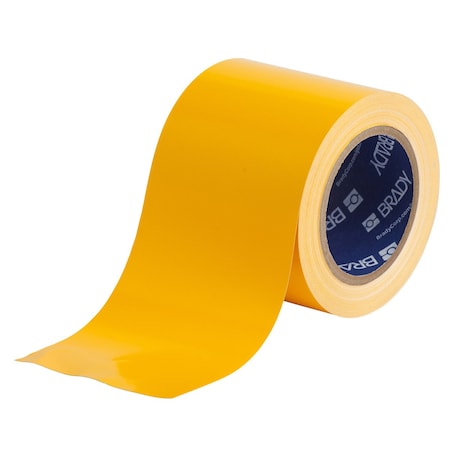 Brady Floor Marking Tape, Vinyl, 4 in W., 100 ft L., 0.004 in Thickness 170650